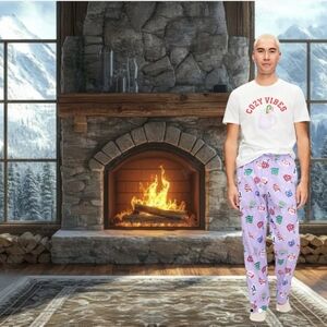 Old Navy Mens "Match The Fam" Hot Cocoa Holiday Print Flannel Pajama Pants